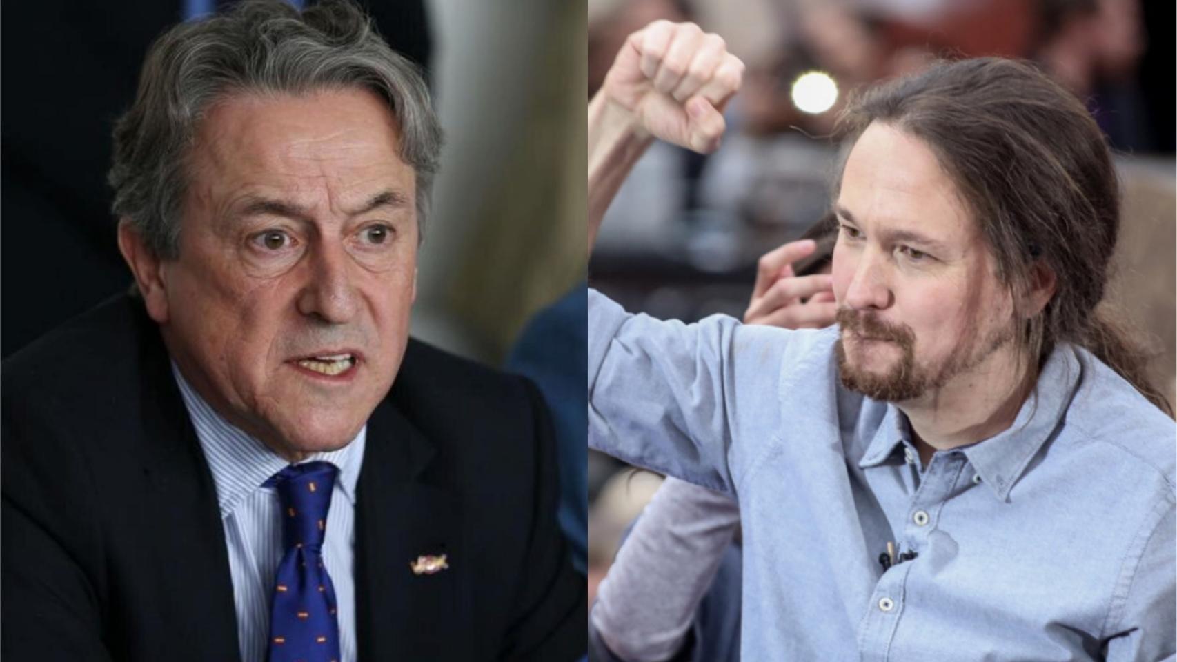 A la izquierda, Hermann Tertsch y a la derecha, el vicepresidente segundo Pablo Iglesias.