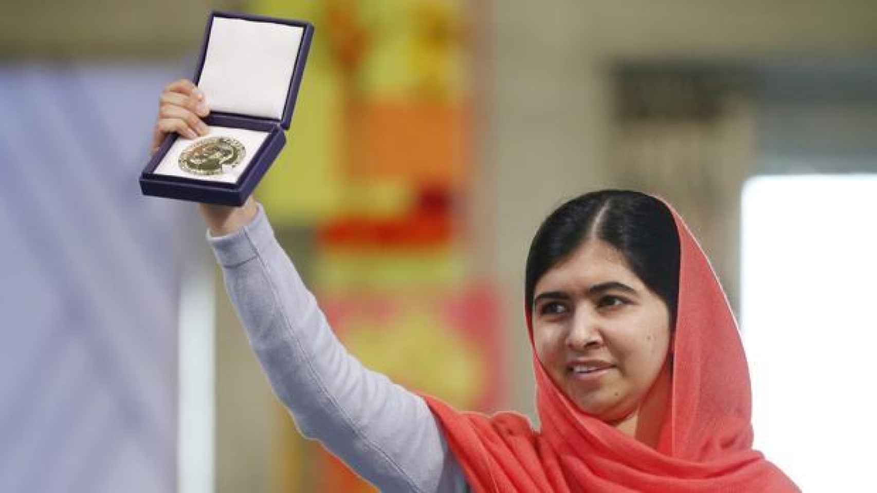 Malala durante la ceremonia de entrega del Premio Nobel de la Paz en 2014.
