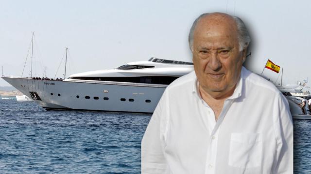 Amancio Ortega y uno de sus yates en un montaje de Jaleos.