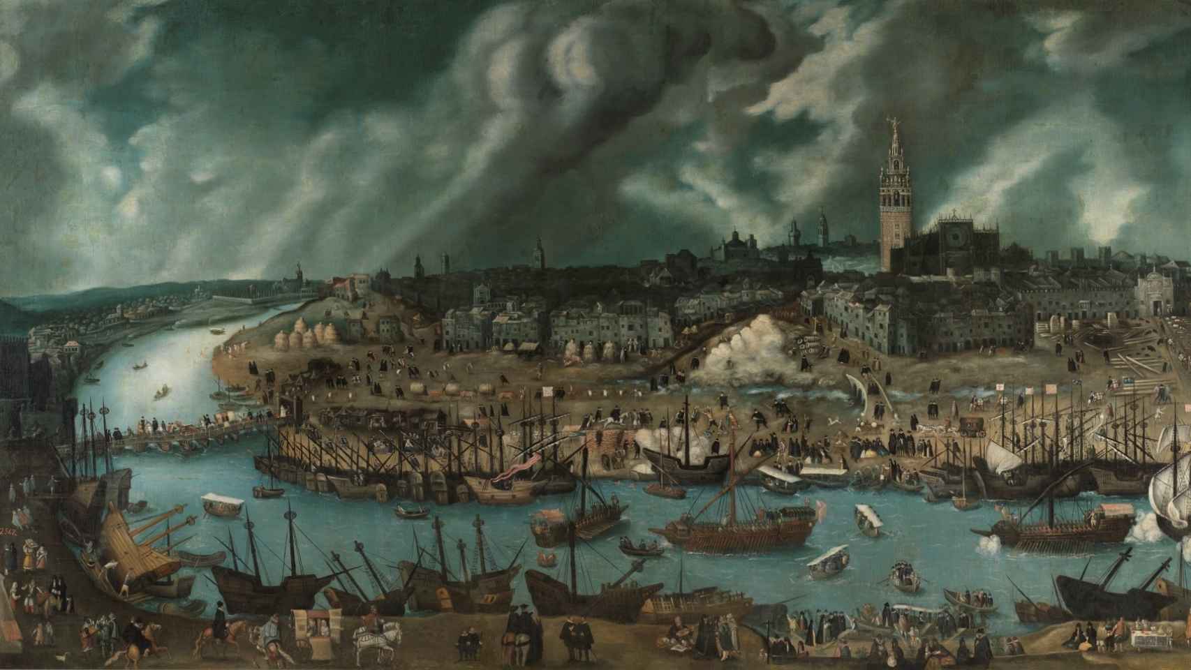 'Vista de la ciudad de Sevilla', un lienzo de finales del siglo XVI atribuido a Alonso Sánchez Coello.
