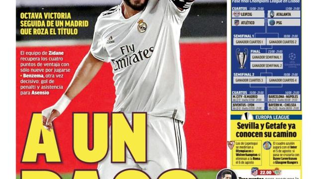 La portada del diario MARCA (11/07/2020)