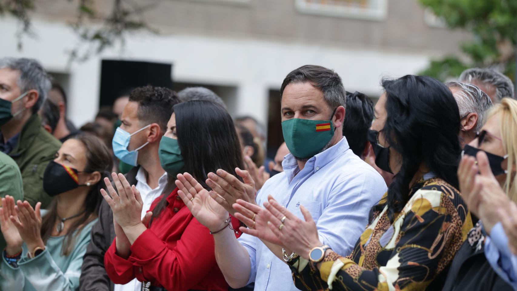 Santiago Abascal durante un mitin.