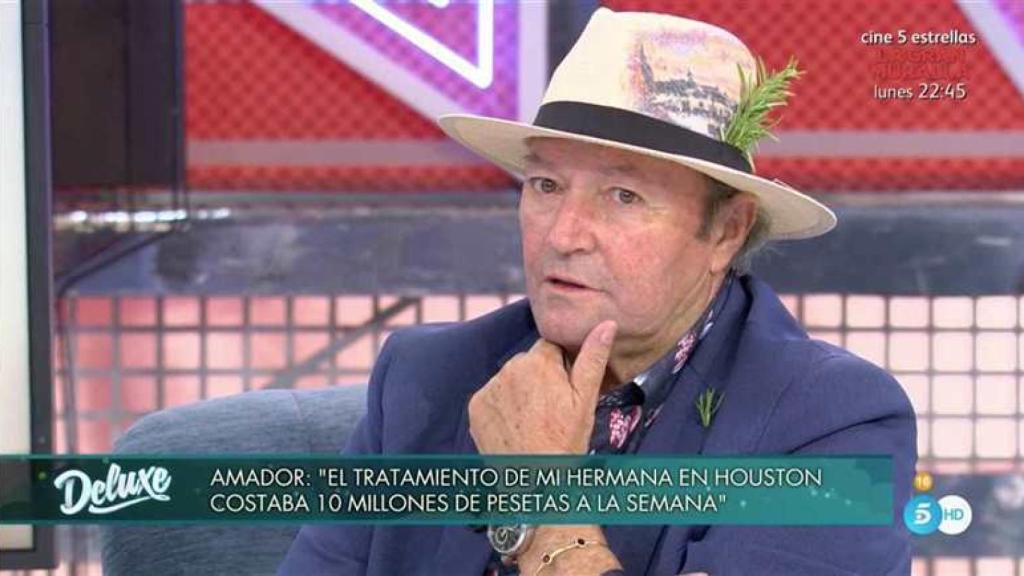 Amador durante la entrevista en 'Sábado Deluxe'.