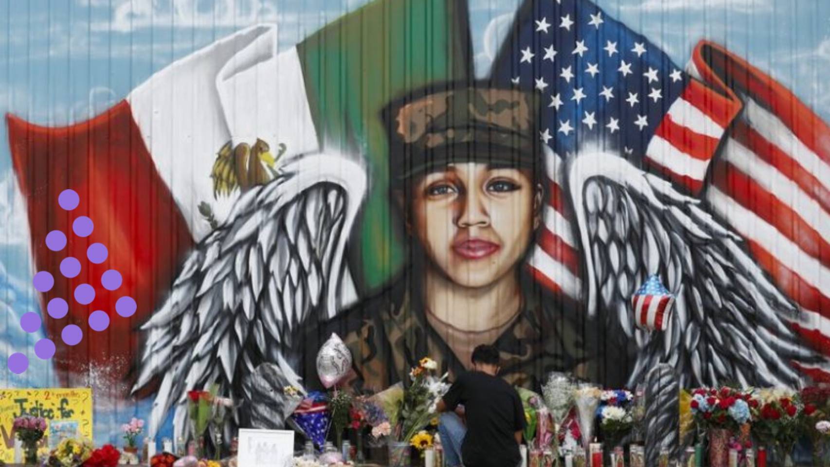 Un mural por la soldado Vanessa Guillén, asesinada a manos de un compañero.