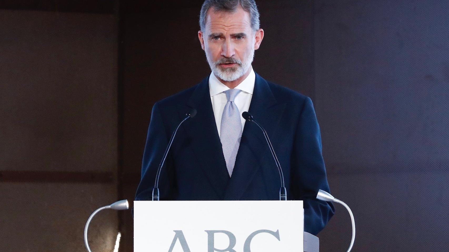 El rey Felipe VI durante la entrega de los Premios de Periodismo de 'ABC'.