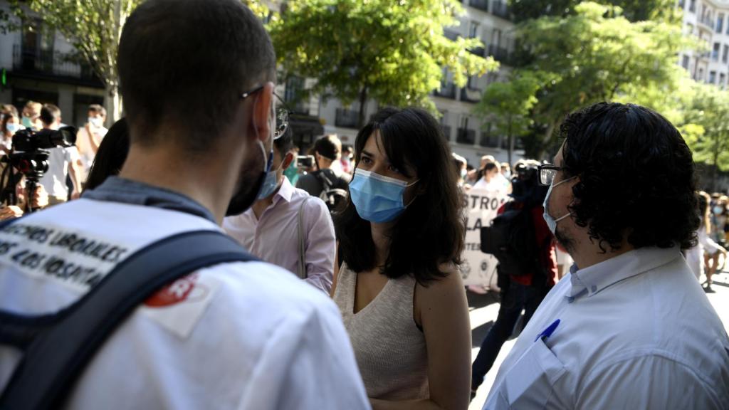 Isabel Serra, este lunes en la manifestación de los MIR en Madrid.