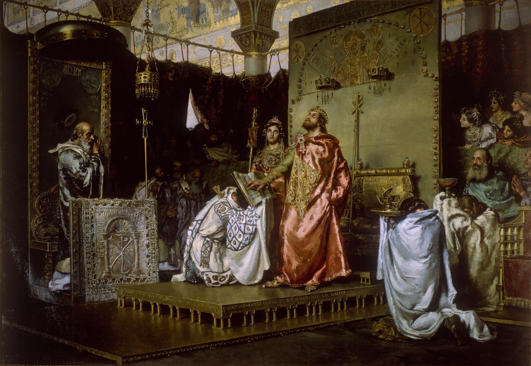 'La conversión de Recaredo', cuadro pintado por Antonio Muñoz Degrain en 1888.
