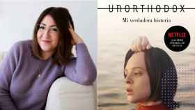 Deborah Feldman junto a la portada de su exitoso libro 'Unorthodox: Mi verdadera historia'.