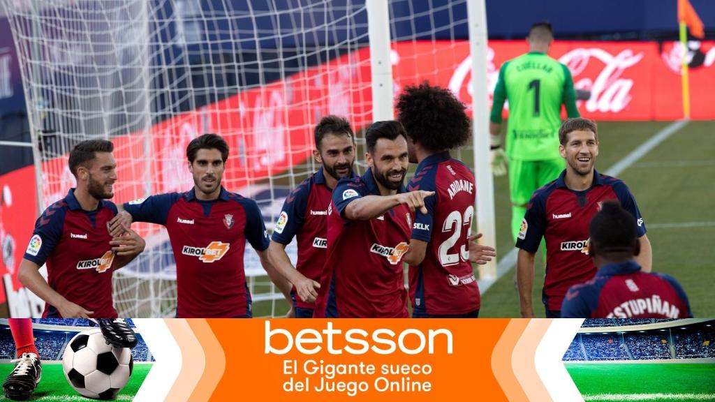 Los jugadores de Osasuna celebran un gol en La Liga