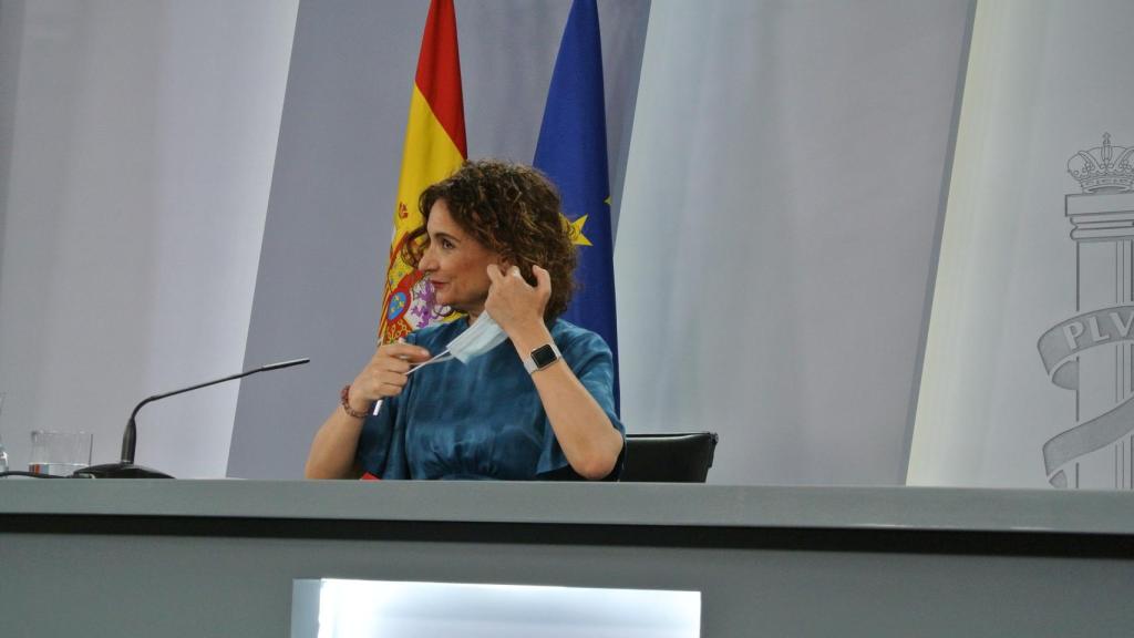 María Jesús Montero, ministra de Hacienda y portavoz, en rueda de prensa tras el Consejo de Ministros.