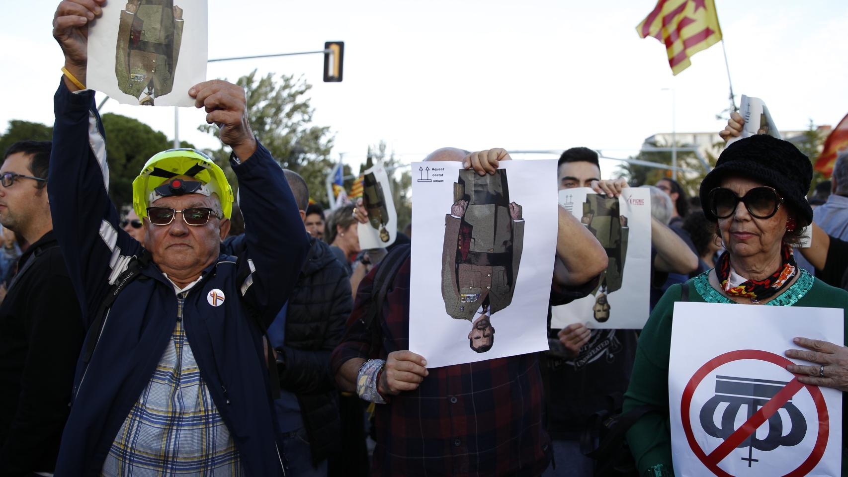 Manifestación independentista en contra del rey Felipe VI en octubre de 2019.