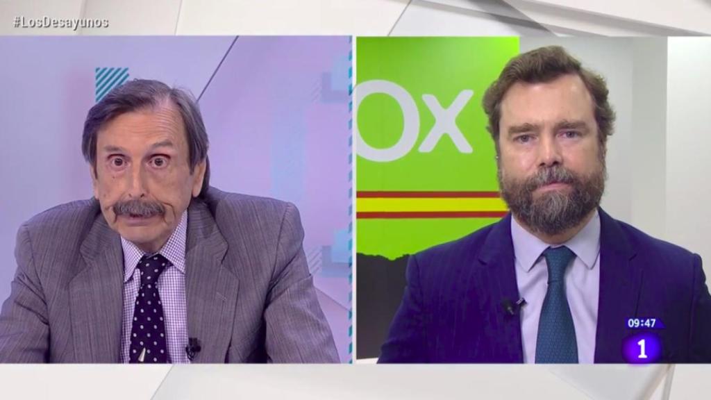 Papell y Espinosa de los Monteros durante su rifirrafe en la televisión pública.