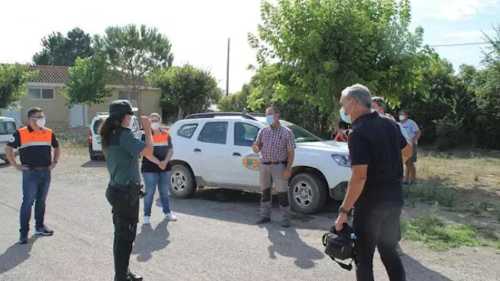 Reconocimiento del Ejército de Tierra en el municipio de Albalate de Cinca (Huesca) para ayudar con el brote.