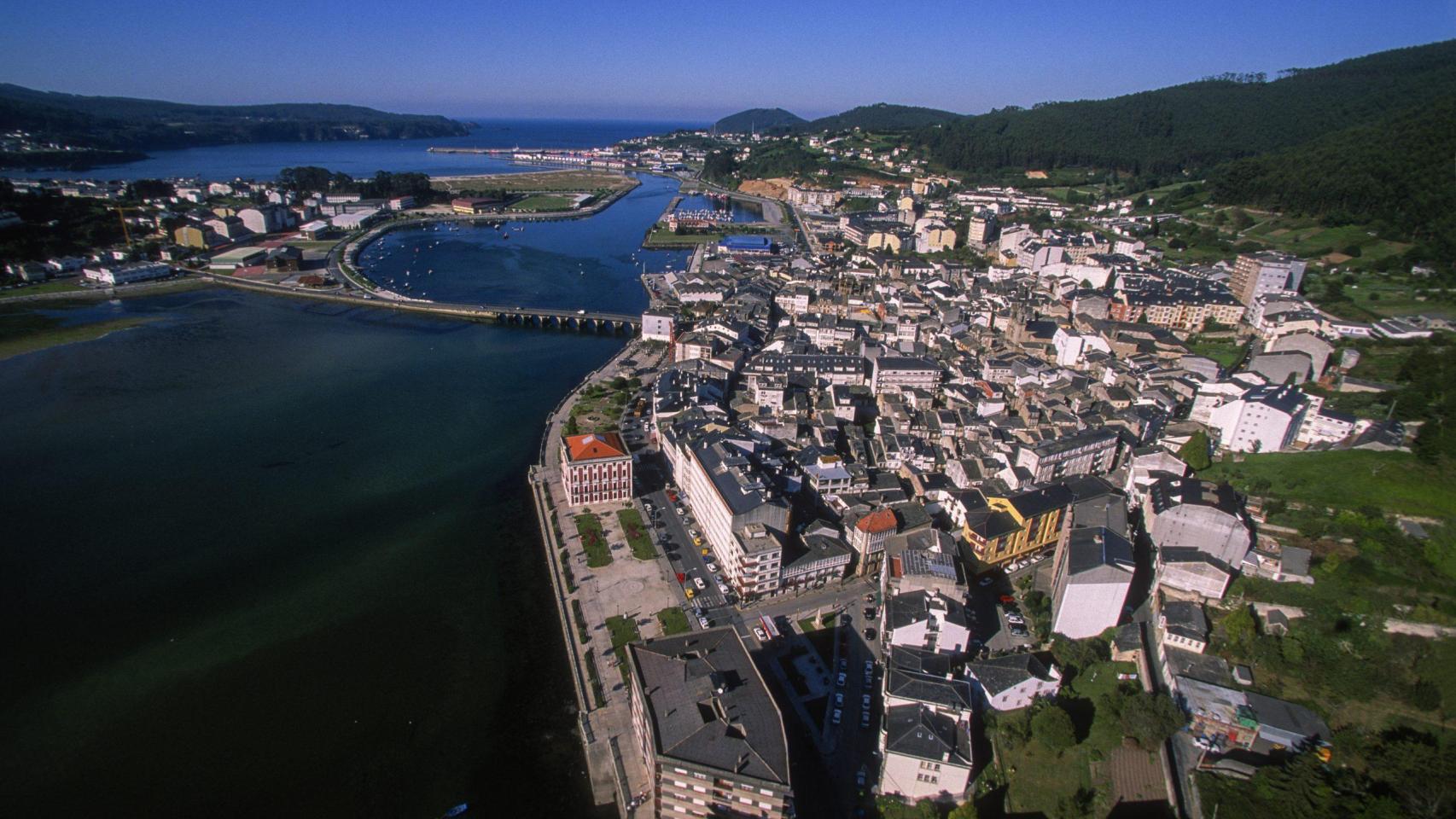 Vista aérea de Viveiro, en A Mariña lucense