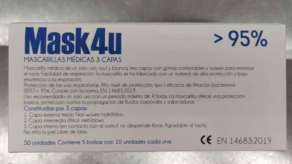 Caja de 50 mascarillas de Dia.