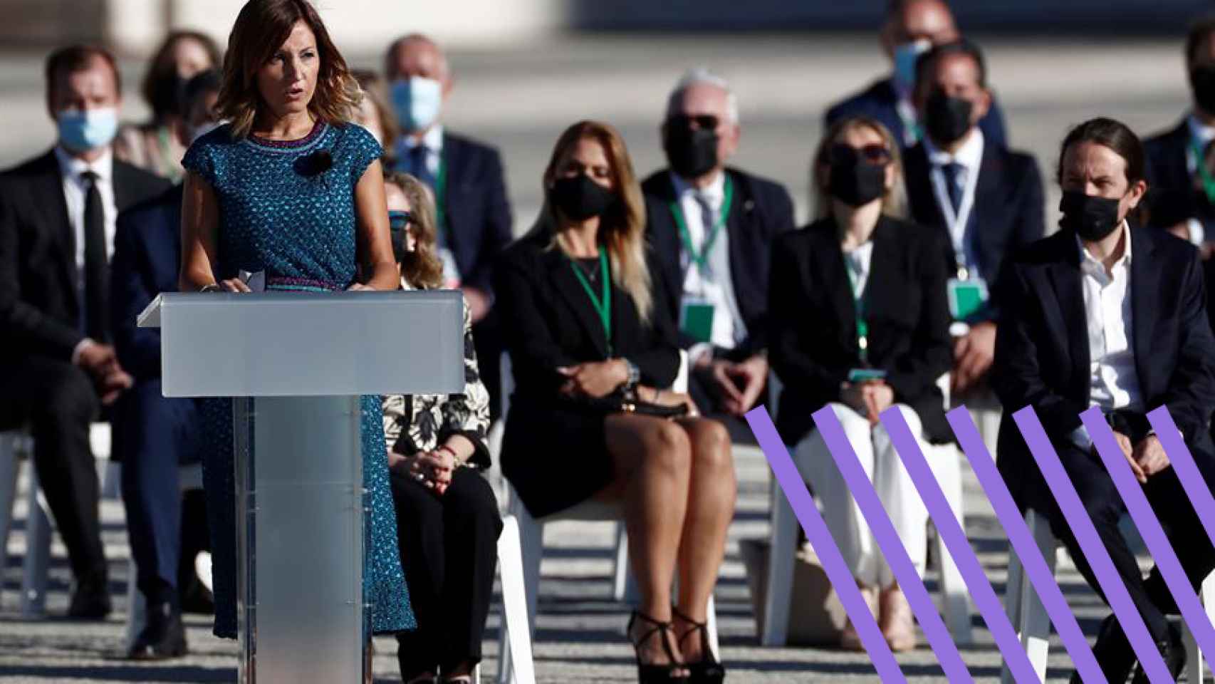Aora López, en el funeral de Estado.