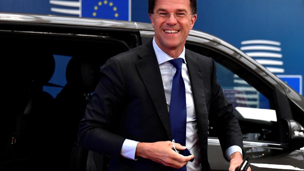 El primer ministro holandés, Mark Rutte, a su llegada este viernes a la cumbre de Bruselas