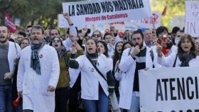 Médicos durante una huelga en una imagen de archivo.