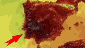 Anomalías de temperaturas altas previstas en la Península Ibérica para el sábado. Severe-weather.eu.