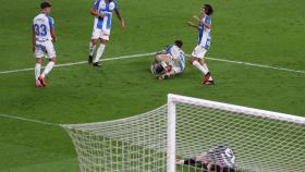 Los jugadores del Leganés celebran la victoria ante el Athletic