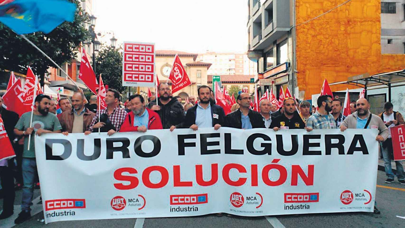 Manifestación de la plantilla de Duro Felguera, en una imagen de archivo.