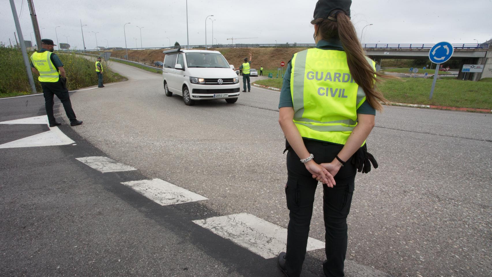 Punto de control de La Guardia Civil.