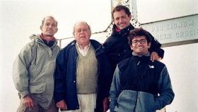 Pere, Jordi Pujol (padre), Jordi (hijo) y Oriol  en el Aneto, en 1999.