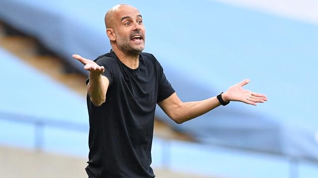 Pep Guardiola, durante la semifinal frente al Arsenal de la FA Cup