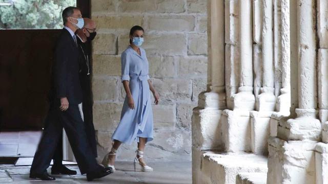 Los Reyes en su visita al Monasterio de Poblet.