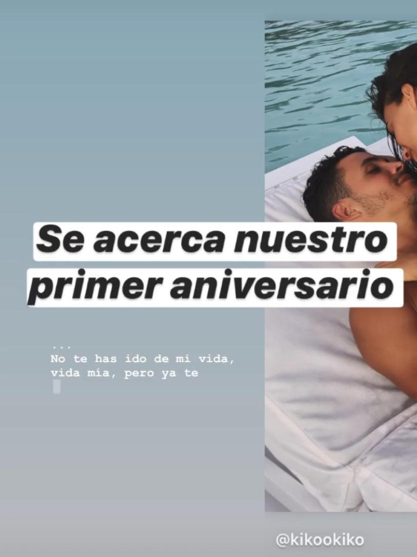 Kiko Jiménez reveló en sus 'stories' que se acerca su primer aniversario con Sofía Suescun.