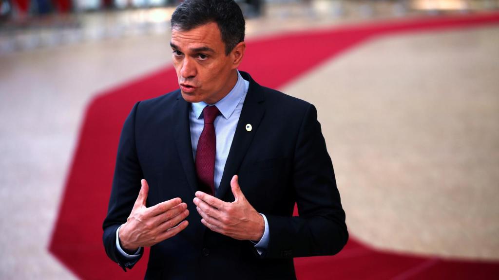 El presidente del Gobierno, Pedro Sánchez, este lunes en Bruselas