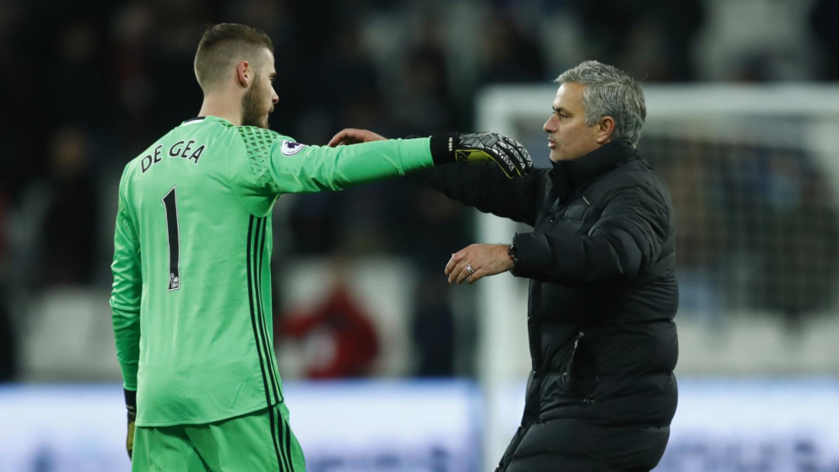 De Gea y Mourinho, en el Manchester United