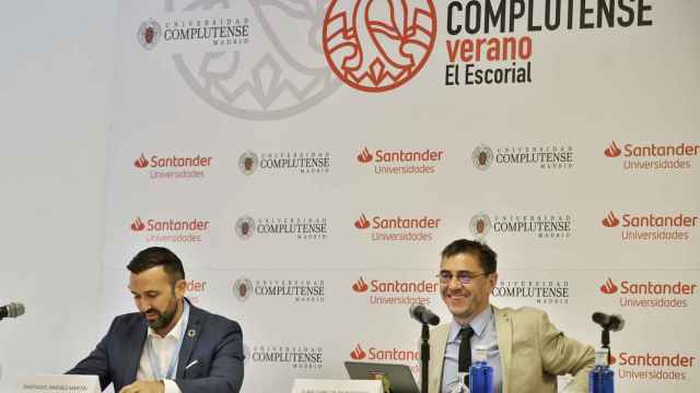 Juan Carlos Monedero, este lunes, en los cursos de verano que organiza la Universidad Complutense.