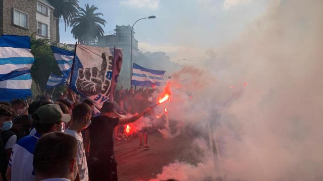 Recibimiento al Dépor en Riazor.