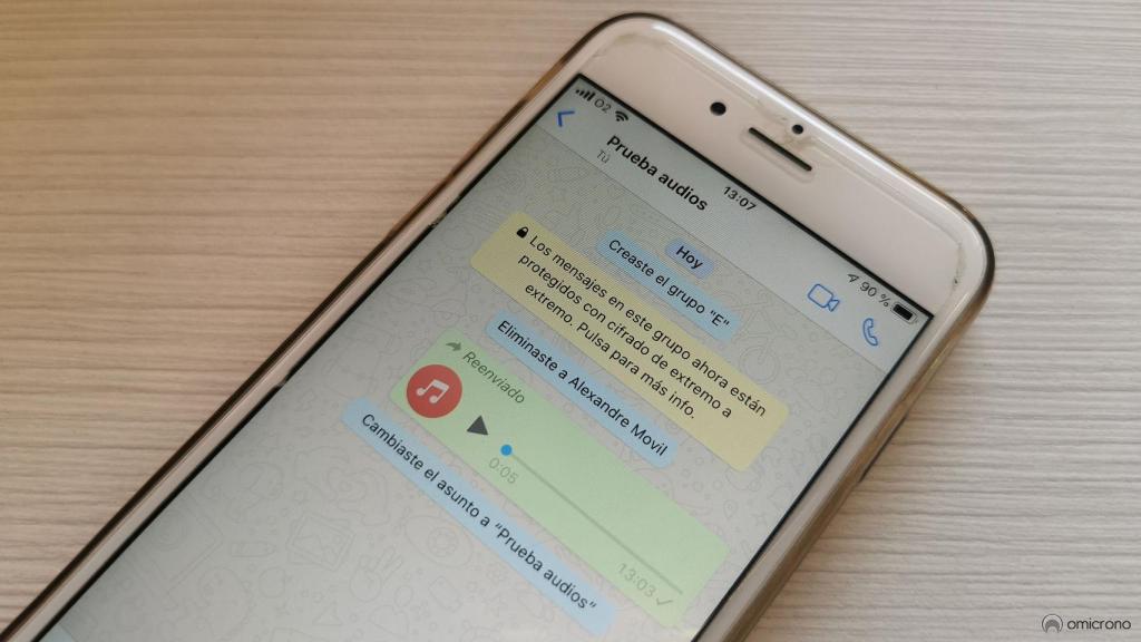 Audio de WhatsApp en un grupo.