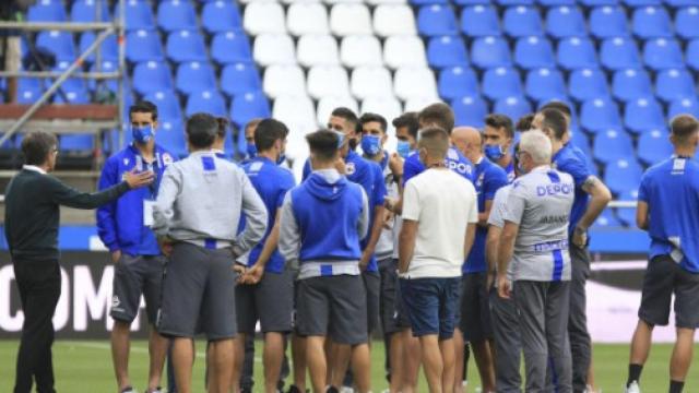 Charla de la plantilla del Deportivo de La Coruña