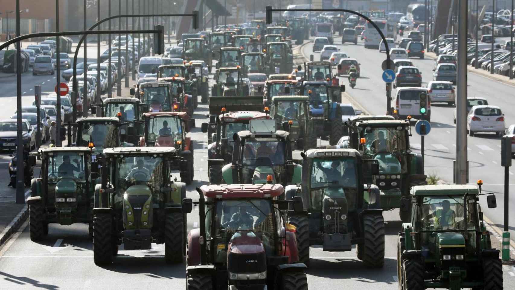Protesta de agricultores en una imagen de archivo