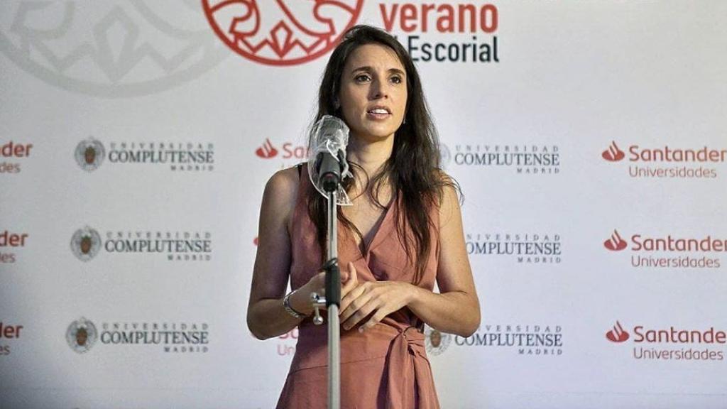 Irene Montero, en la inauguración del curso de verano El Escorial sobre feminismo.