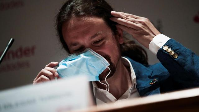 El vicepresidente segundo del Gobierno, Pablo Iglesias, a su llegada a los cursos de verano de la Universidad Complutense.