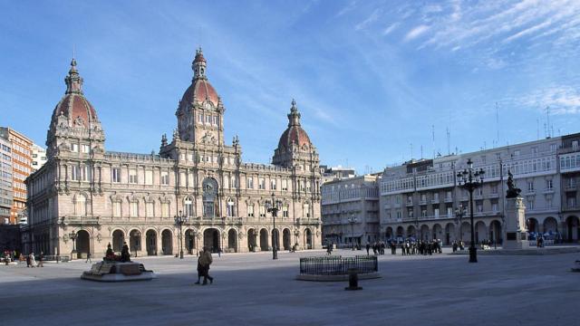 Plaza de María Pita, lugar de concentración de propietarios de pisos alquilados con morosos.