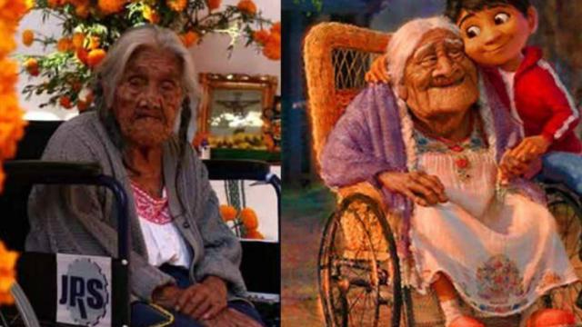 María Salud Ramírez y 'Mamá Coco', el entrañable personaje que inspiró.