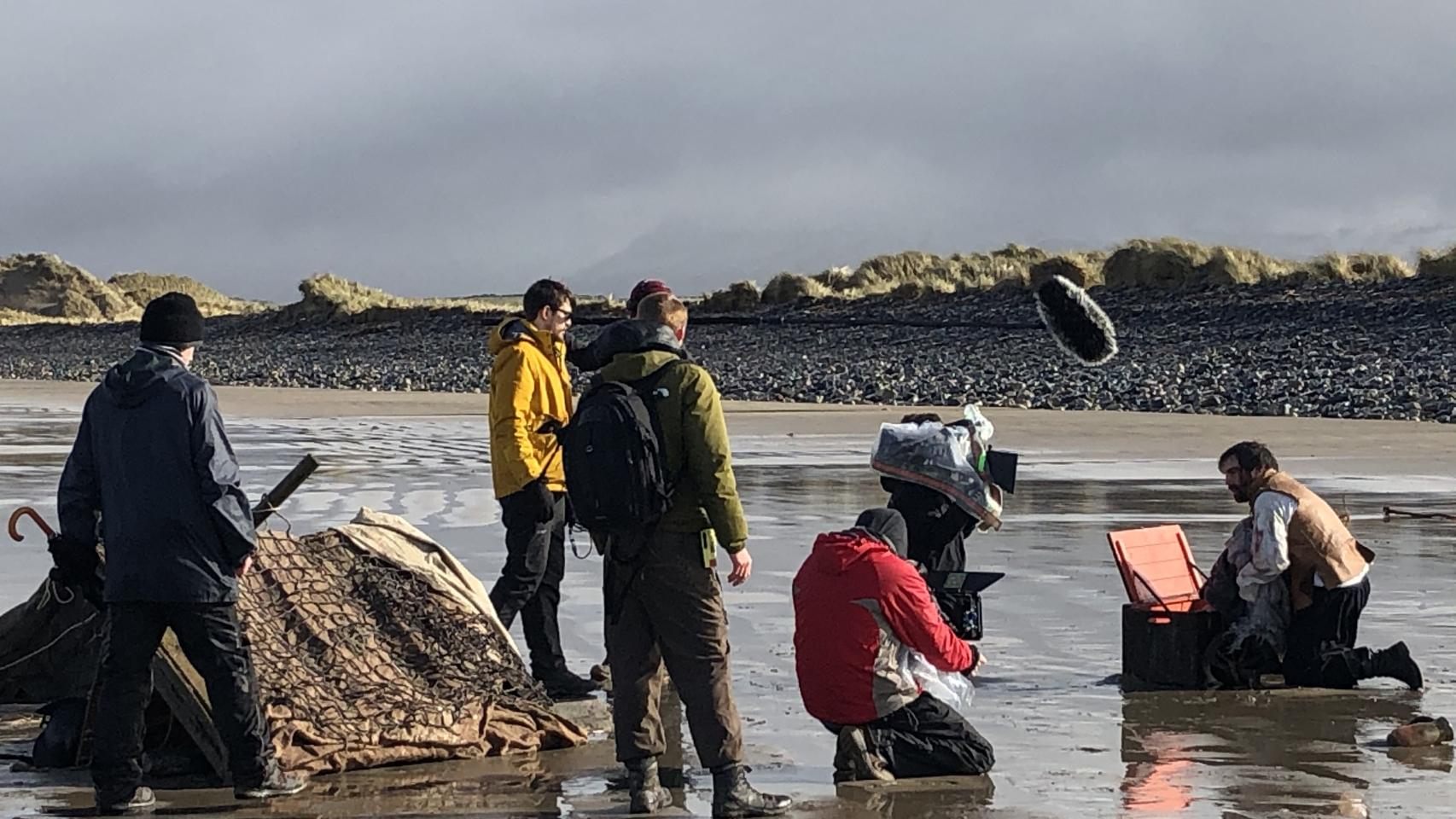 Rodaje del documental en la playa de Streedagh