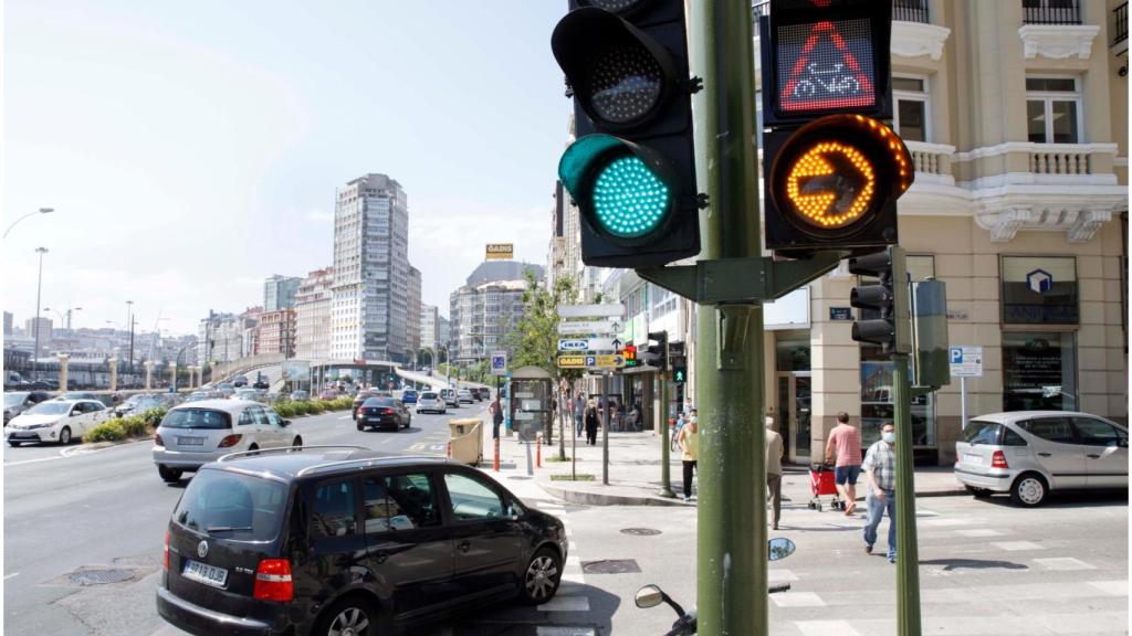 Panel semafórico para bicicletas.