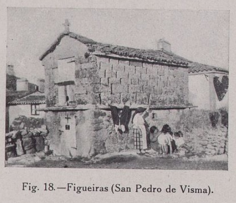 Foto del libro Los Hórreos Gallegos, de Juan López Soler (1931)  que recoge el hórreo de San Roque de Afuera