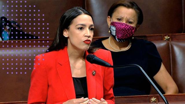 Alexandria Ocaso-Cortez en su potente discurso.