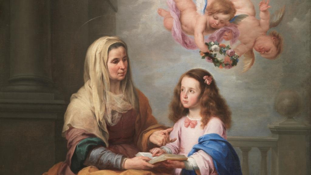 Santa Ana, junto a su hija María.
