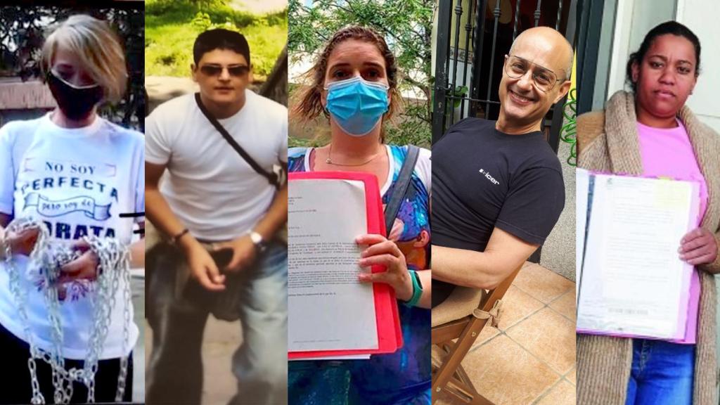 De izq a dcha. María Dolores, Enrique, Lourdes, Luis y Raisa.