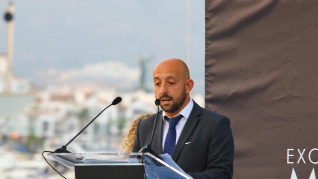 Óscar Ribot, CEO de Best of You, en la presentación del Nuevo Estadio del Marbella FC