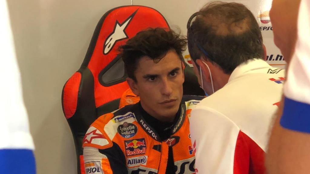 Marc Márquez en su box