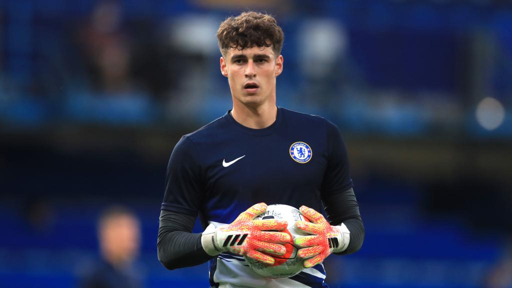 Kepa Arrizabalaga, durante un calentamiento del Chelsea